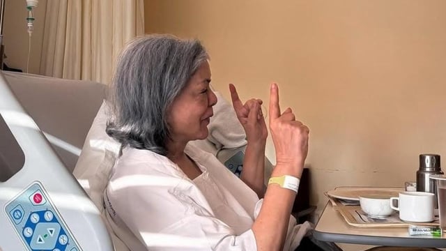 Zeenat Aman posted a picture from the recovery room.