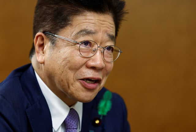 Japan's Finance Minister Katsunobu Kato speaks during an interview with Reuters at the Finance Ministry in Tokyo, Japan April 17, 2025.  REUTERS/Issei Kato/File Photo
