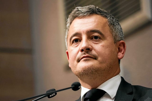 Le ministre de la Justice Gérald Darmanin à Roubaix, pour la rentrée des promotions 2025-2026 des directeurs stagiaires de la protection judiciaire de la jeunesse et des éducateurs stagiaires de la protection judiciaire de la jeunesse, le 3 mars 2025.
