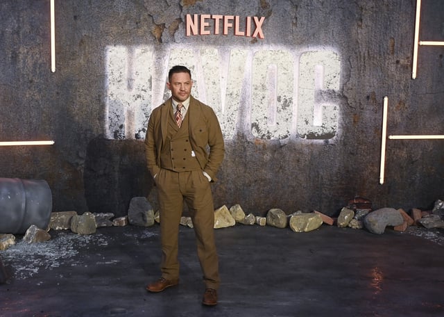 Tom Hardy at The World Premiere of Netflix&#39;s &#34;Havoc&#34; on April 15, 2025 in London, England.