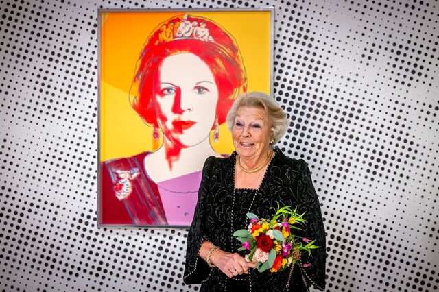 Princess Beatrix of The Netherlands opens the exhibition "Queens by Andy Warhol" at another museum in the Netherlands in October 2024.