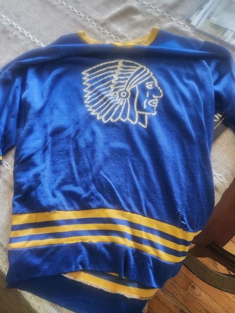 Adam Drexler wore this Chiefs  jersey for Massapequa HIgh School. Years later, he learned he is of Native American descent.