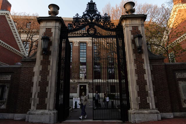 People leave Harvard University on April 17, 2025, in Cambridge, Massachusetts.