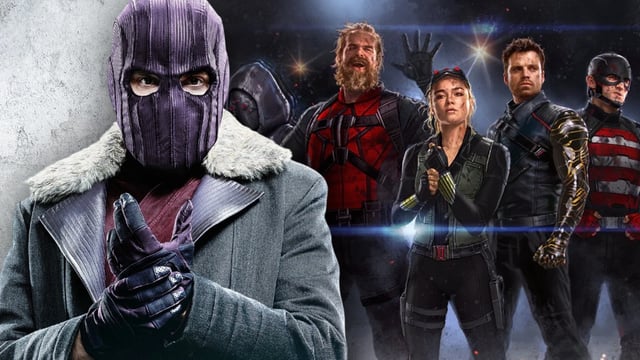 Daniel Brühl as Baron Zemo and the MCU's Thunderbolts team