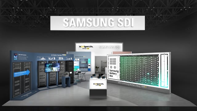 This file photo provided by Samsung SDI Co. shows its booth for the upcoming InterBattery Europe 2025 exhibition, set to take place at Messe Munich in Germany from May 7-9, 2025. (PHOTO NOT FOR SALE) (Yonhap)