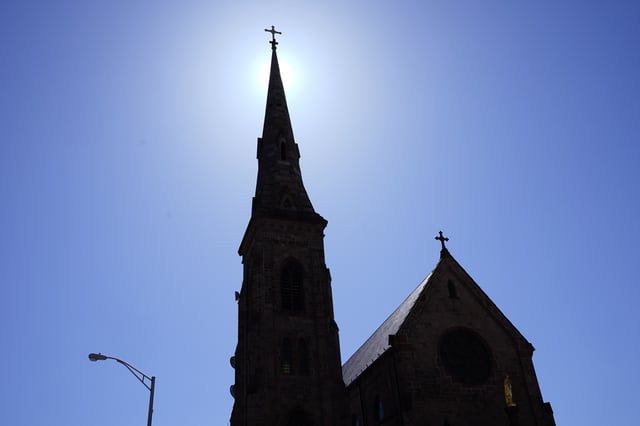 FILE - The Cathedral of the Immaculate Conception in Camden, N.J., Wednesday, April 20, 2022. (AP Photo/Matt Rourke, File)