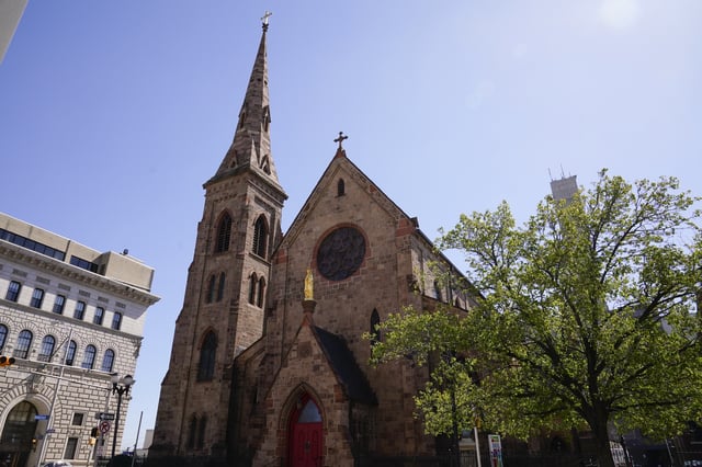 FILE - The Cathedral of the Immaculate Conception in Camden, N.J., Wednesday, April 20, 2022. (AP Photo/Matt Rourke, File)