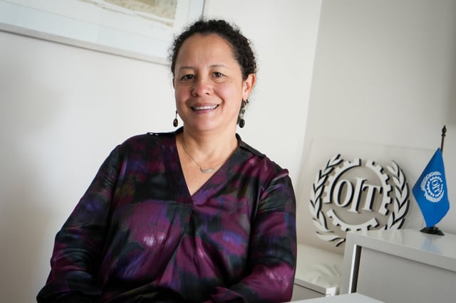 Sara Luna Camacho, directora de la OIT en la Argentina, en su oficina en la Ciudad de Buenos Aires