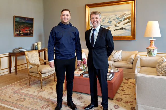 Denmark's King Frederik meets with Greenland's new Prime Minister Jens-Frederik Nielsen, at Amalienborg Palace, in Copenhagen, Denmark, April 28, 2025  Ritzau Scanpix/Keld Navntoft/via REUTERS