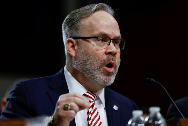 National Credit Union Administration Chairman Todd Harper testifies before a Senate Banking, Housing, and Urban Affairs Committee hearing in the wake of recent bank failures, on Capitol Hill in Washington, U.S., May 18, 2023. REUTERS/Evelyn Hockstein/File Photo