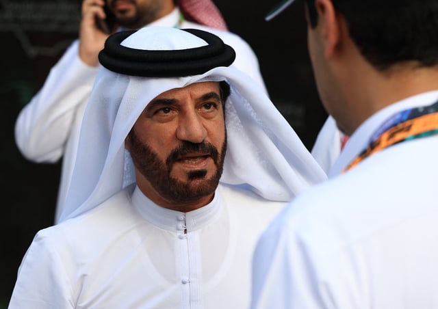 Formula One F1 - Saudi Arabian Grand Prix - Jeddah Corniche Circuit, Jeddah, Saudi Arabia - April 20, 2025 FIA president Mohammed Ben Sulayem ahead of the race REUTERS/Thaier Al-Sudani/File Photo