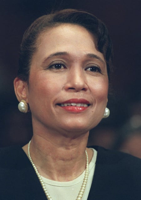 FILE-- Alexis Herman, testifies on Capitol Hill in this March 18, 1997 file photo. (AP Photo/Joe Marquette, file)