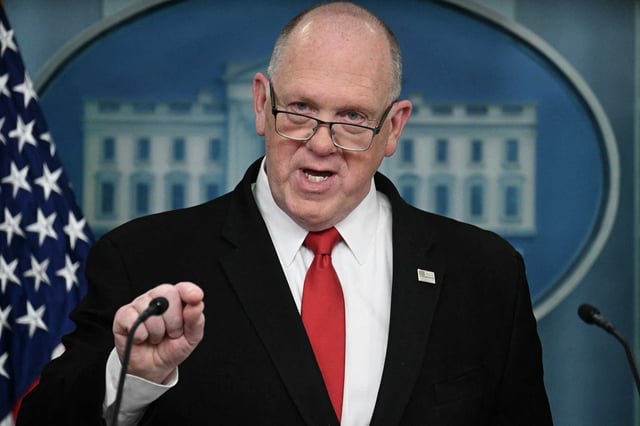 White House &#34;border czar&#34; Tom Homan speaks during the daily briefing in the Brady Briefing Room of the White House in Washington, D.C., on April 28, 2025.