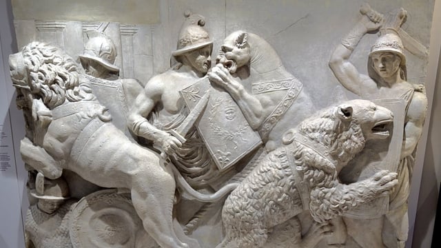 There's plenty of art and literature depicting ancient Roman gladiators battling lions and other large predators, but researchers now say they have found the first physical evidence this occurred. 