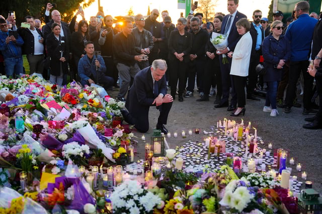 Mark Carney at a memorial for victims of the attack