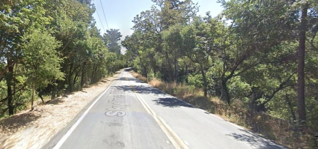 The stretch of road in Woodside where on March 24, CHP officers found an abandoned truck with two bound and shot bodies in the bed: Sean Pfeffer and Colter White.