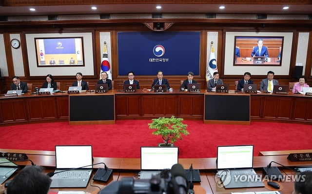 A Cabinet meeting is held at the government complex in Seoul on April 29, 2025. (Pool photo) (Yonhap)