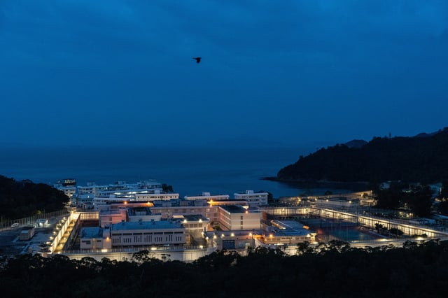 The exterior view of Shek Pik Prison in Hong Kong, Tuesday, April 29, 2025. (AP Photo/Chan Long Hei)