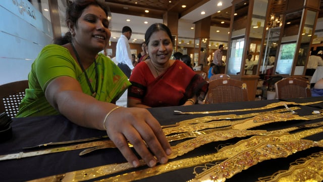 Buying gold on Akshaya Tritiya symbolises wealth and prosperity.