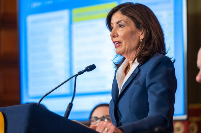 April 28, 2025- Albany, NY- Governor Kathy Hochul today announced an agreement has been reached with legislative leaders on key priorities in the Fiscal Year 2026 New York State Budget. (Darren McGee/ Office of Governor Kathy Hochul)