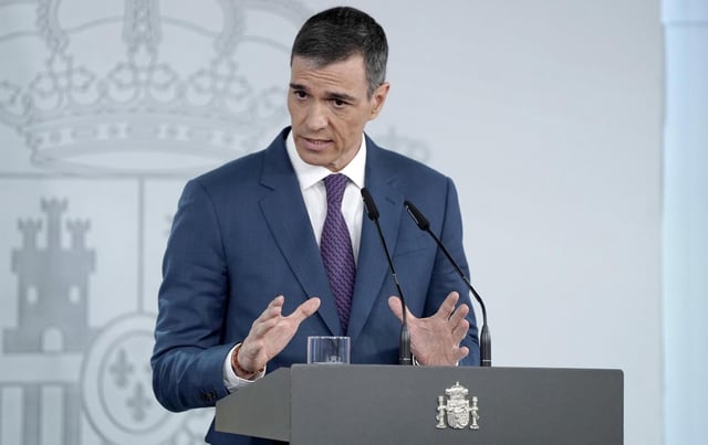 Pedro Sánchez durante su comparecencia para informar sobre el apagón eléctrico.
