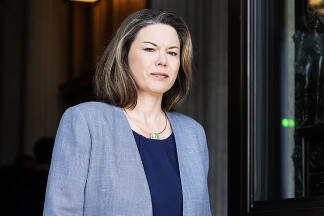 Rep. Angie Craig, D-Minn., leaves the U.S. Capitol on Nov. 9, 2023.