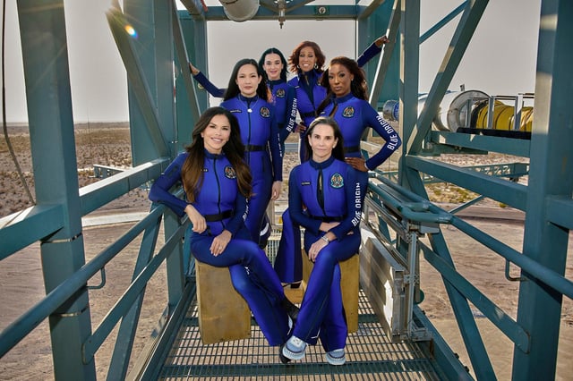 The all-female Blue Origin crew for the April 14 mission.