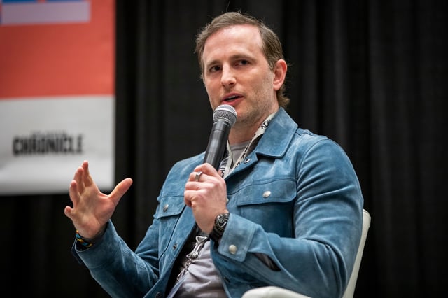 Joe Gebbia, co-founder of Airbnb and chairman of Airbnb.org, speaks during South By Southwest (SXSW) festival in Austin, Texas, U.S., on Sunday, March 13, 2022. The annual March event features sessions, music and comedy showcases, film screenings, exhibitions, professional development, and a variety of networking opportunities. Photographer: Matthew Busch/Bloomberg