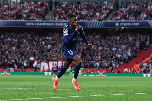 Con una gran definición, Ousmane Dembele puso el 1-0 para PSG ante Arsenal, en la primera semifinal de la Champions League