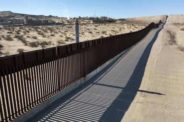 FILE - The border wall is pictured in Sunland Park, N.M., Tuesday, Jan. 21, 2025. (AP Photo/Andres Leighton, File)
