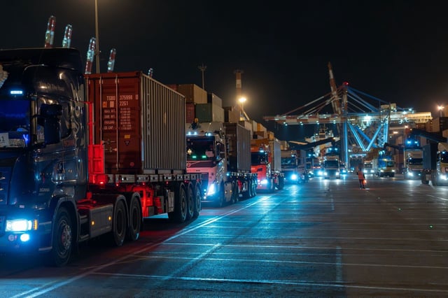 Heavy bombs from the US arrive in Port Ashdod, Israel, on February 16, 2025. The US provided Israel with $10.6 billion in supplemental military aid in 2024, the Stockholm International Peace Research Institute says.