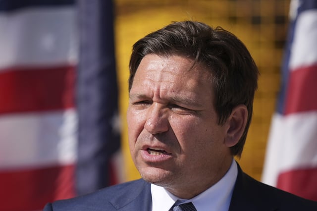 FILE - Florida Gov. Ron DeSantis speaks Feb. 5, 2025, in Miami. (AP Photo/Rebecca Blackwell, File)