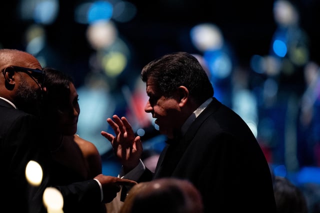 Pritzker attends a dinner on the South Lawn of the White House on November 22, 2024, in Washington, DC.