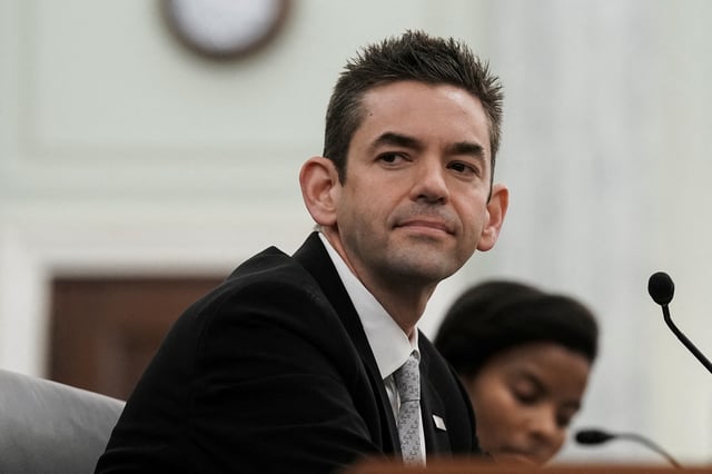 Jared Isaacman, U.S. President Donald Trump's nominee to be administrator of the National Aeronautics and Space Administration (NASA) testifies during a Senate Commerce, Science, and Transportation confirmation hearing on Capitol Hill in Washington, D.C., U.S., April 9, 2025. REUTERS/Ken Cedeno/File Photo