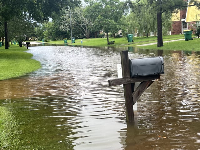 A stock image shows floods in Texas.