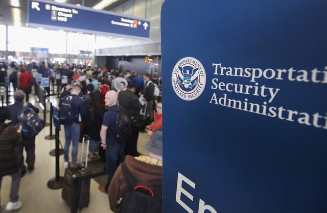 CHICAGO, IL – MAY 16:  Passengers at O’Hare International Airport wait in line to be screened at a Transportation Security Administration (TSA) checkpoint on May 16, 2016 in Chicago, Illinois. Waiting times at the checkpoints today have been reported to be as long 2 hours. The long lines have been blamed for flight delays and a large number of passengers missing flights completely.  (Photo by Scott Olson/Getty Images)
