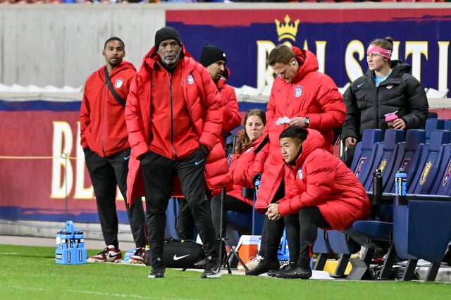 Apr 18, 2025; Sandy, Utah, USA; Chicago Stars FC head coach Lorne Donaldson on the sideline against the Utah Royals during the second half at America First Field. Mandatory Credit: Christopher Creveling-Imagn Images/File Photo