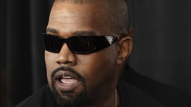Kanye West arrives at the 67th annual Grammy Awards on Sunday, Feb. 2, 2025, in Los Angeles. (Photo by Jordan Strauss/Invision/AP)