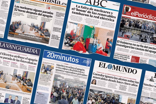 Montage of newspapers by Kerry Cleaver for Carbon Brief.