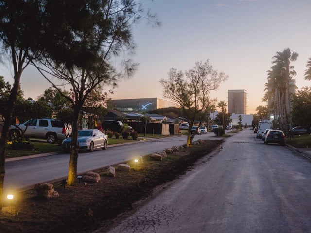 Houses in Memes Street in Boca Chica village, a company town for SpaceX employees, is seen in January.