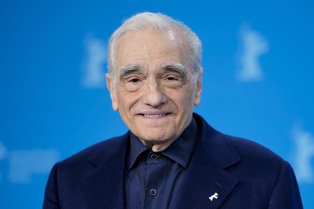 FILE - Martin Scorsese poses for media during a photo-call at the International Film Festival 'Berlinale', in Berlin, Tuesday, Feb. 20, 2024. (AP Photo/Markus Schreiber, File)