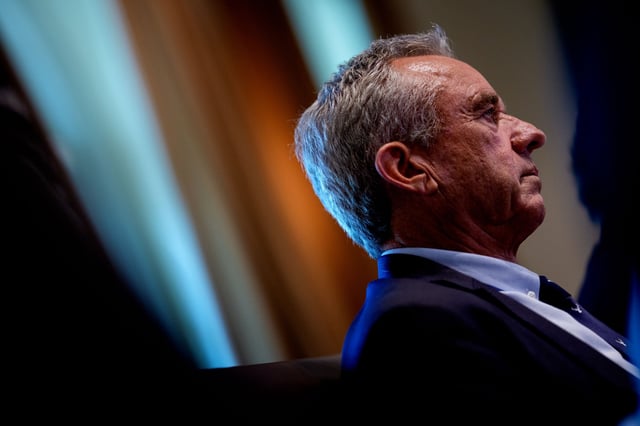 WASHINGTON, DC - APRIL 30: Health and Human Services Secretary Robert F. Kennedy Jr. attends a Cabinet meeting at the White House on April 30, 2025 in Washington, DC. Trump convened the meeting as reports released today say the U.S. economy contracted 0.3% in the first quarter of 2025, the first negative reading in three years, fueled by a massive surge in imports ahead of the administration's expected tariffs. (Photo by Andrew Harnik/Getty Images)