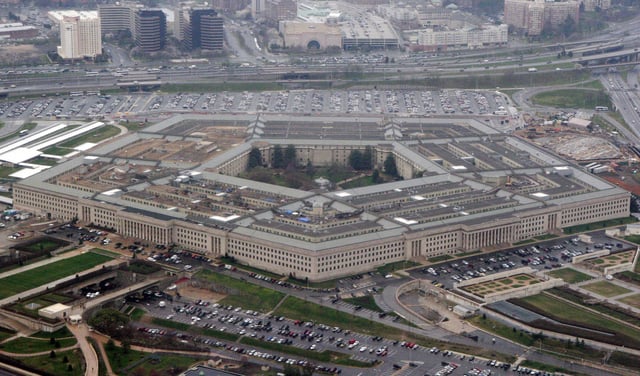 FILE - The Pentagon is seen in this aerial view, in Washington, March 27, 2008. (AP Photo/Charles Dharapak, File)