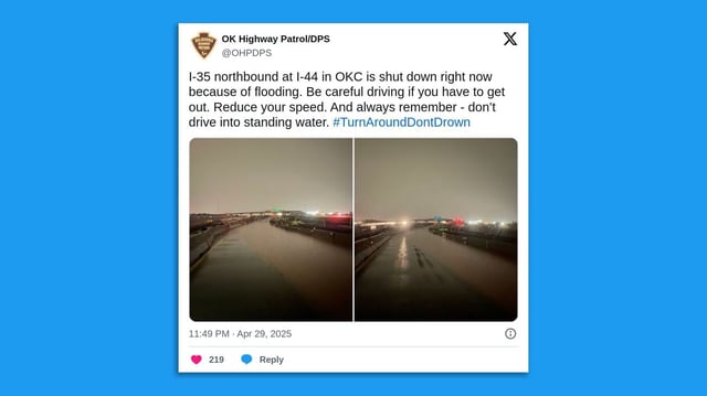 Screenshot: Oklahoma Highway Patrol and Department of Public Safety/X