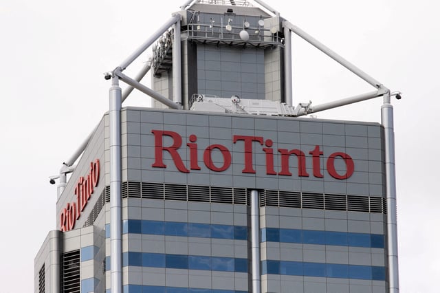 A view shows the Rio Tinto logo in Perth, Australia, April 19, 2025. REUTERS/Christine Chen/File Photo