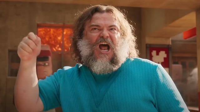 Jack Black singing 'Steve's Lava Chicken' in A Mineraft Movie.