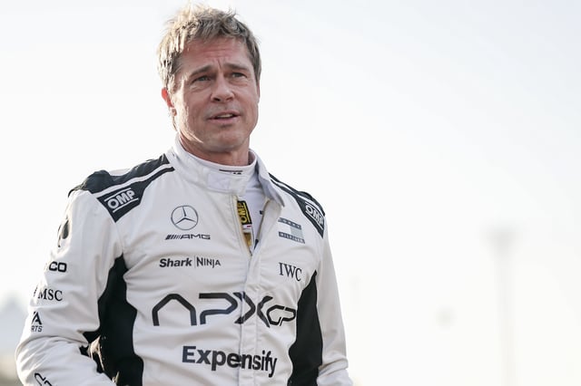 Brad Pitt during the F1 Grand Prix of Abu Dhabi at Yas Marina Circuit on December 8, 2024 in Abu Dhabi, United Arab Emirates.