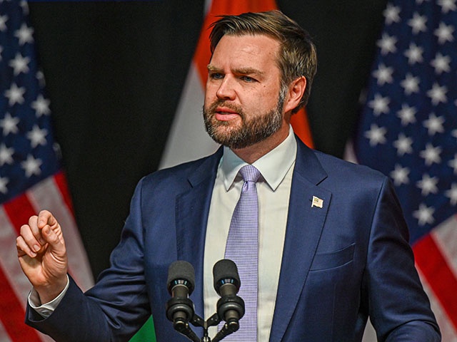 US Vice President JD Vance speaks at the Rajasthan International Centre in Jaipur, India, on Tuesday, April 22, 2025. The vice president and his family are on a high-profile trip that underscores India's importance among countries seeking trade talks with the US. Photographer: Prakash Singh/Bloomberg via Getty Images