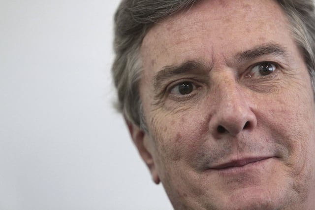 FILE - Former Brazilian President Fernando Collor de Mello speaks during an interview in Brasilia, Brazil, July 8, 2011. (AP Photo/Eraldo Peres, File)