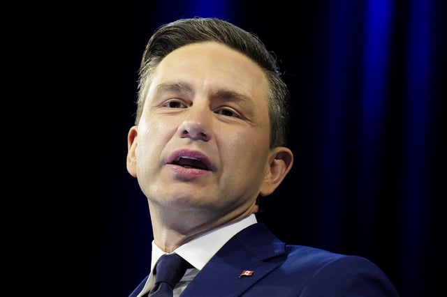 Conservative Leader Pierre Poilievre speaks to supporters on election night in Ottawa, Tuesday, April 29, 2025. THE CANADIAN PRESS/Chris Young